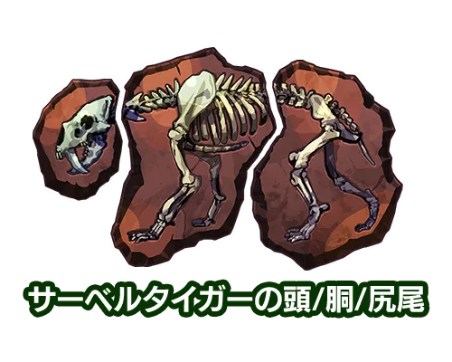 サーベルタイガーの頭/胴/尻尾